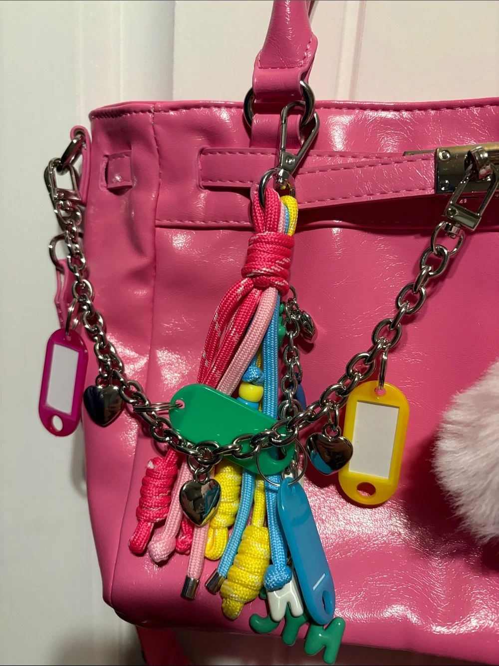 Viral Madden NYC' Faux Leather Handbag with Plush Bunny Charm-never used!!